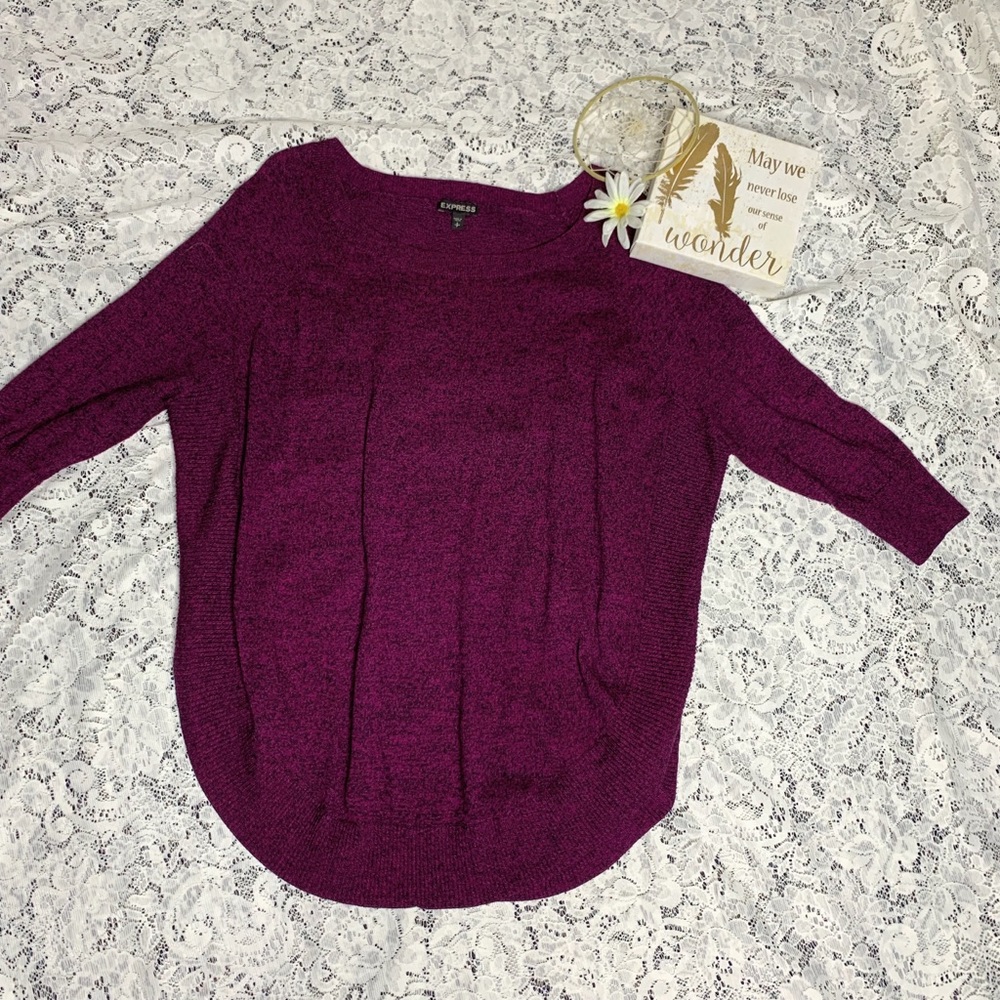 Express magenta side split sweater